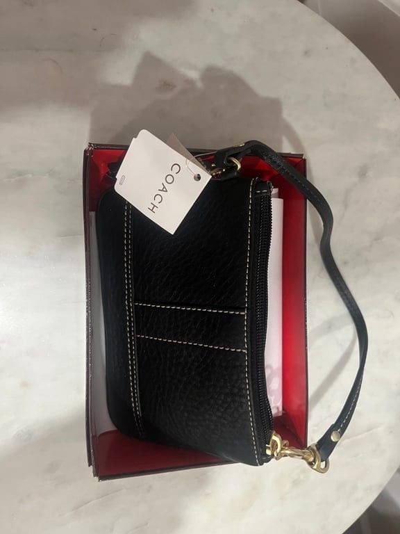 Coach Black Leather Wristlet 3