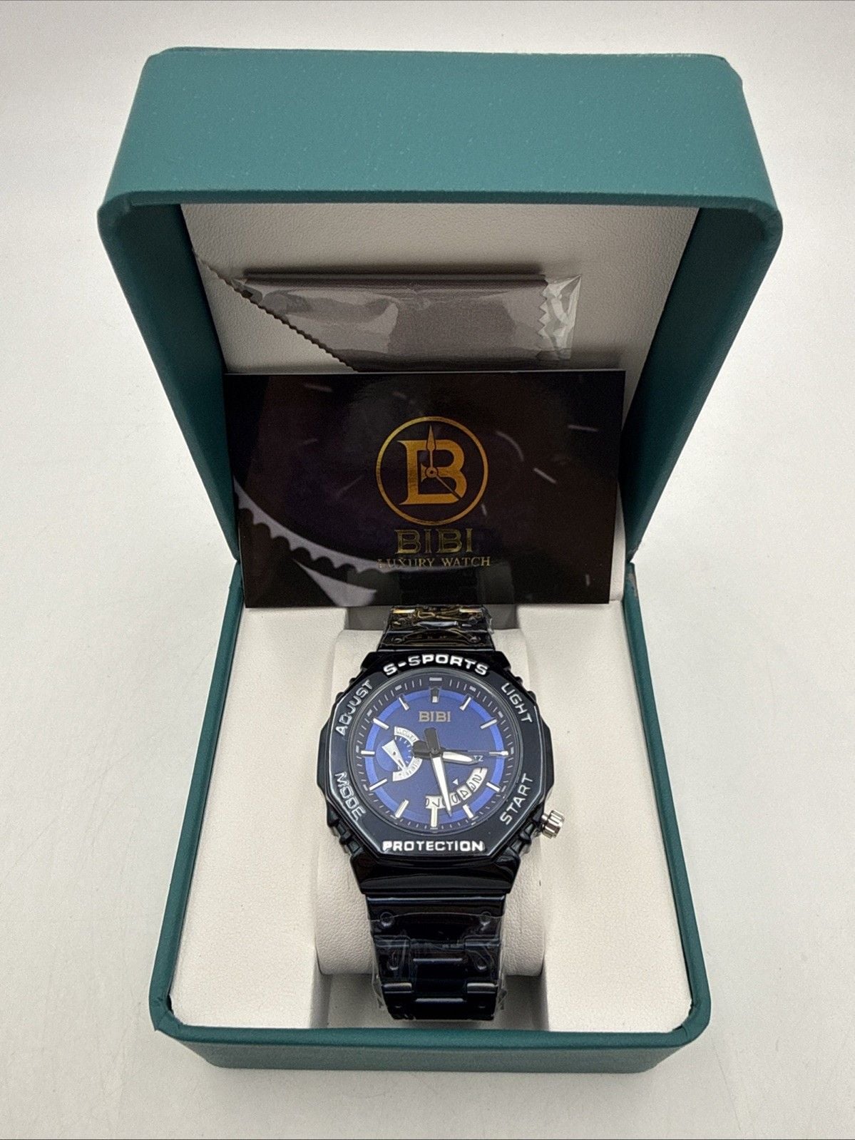 🔥 BIBI B0026 MEN’S WATCH BLUE CASE & BRACELET BLUE DIAL QUARTZ DATE NIB 🔥 2