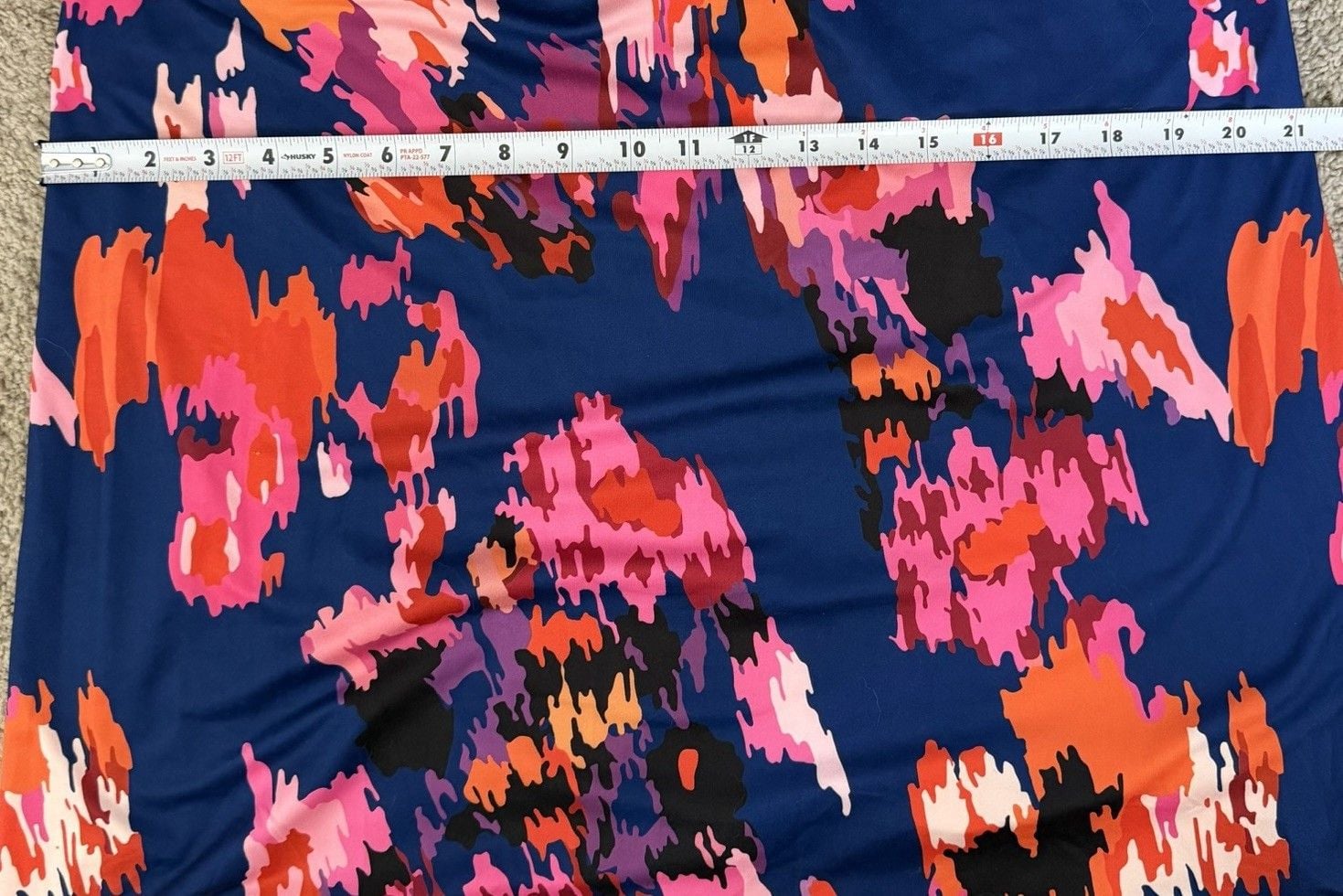 Womens M Navy Multicolor Abstract Floral Swing Dress Tie Back Sleeveless 8
