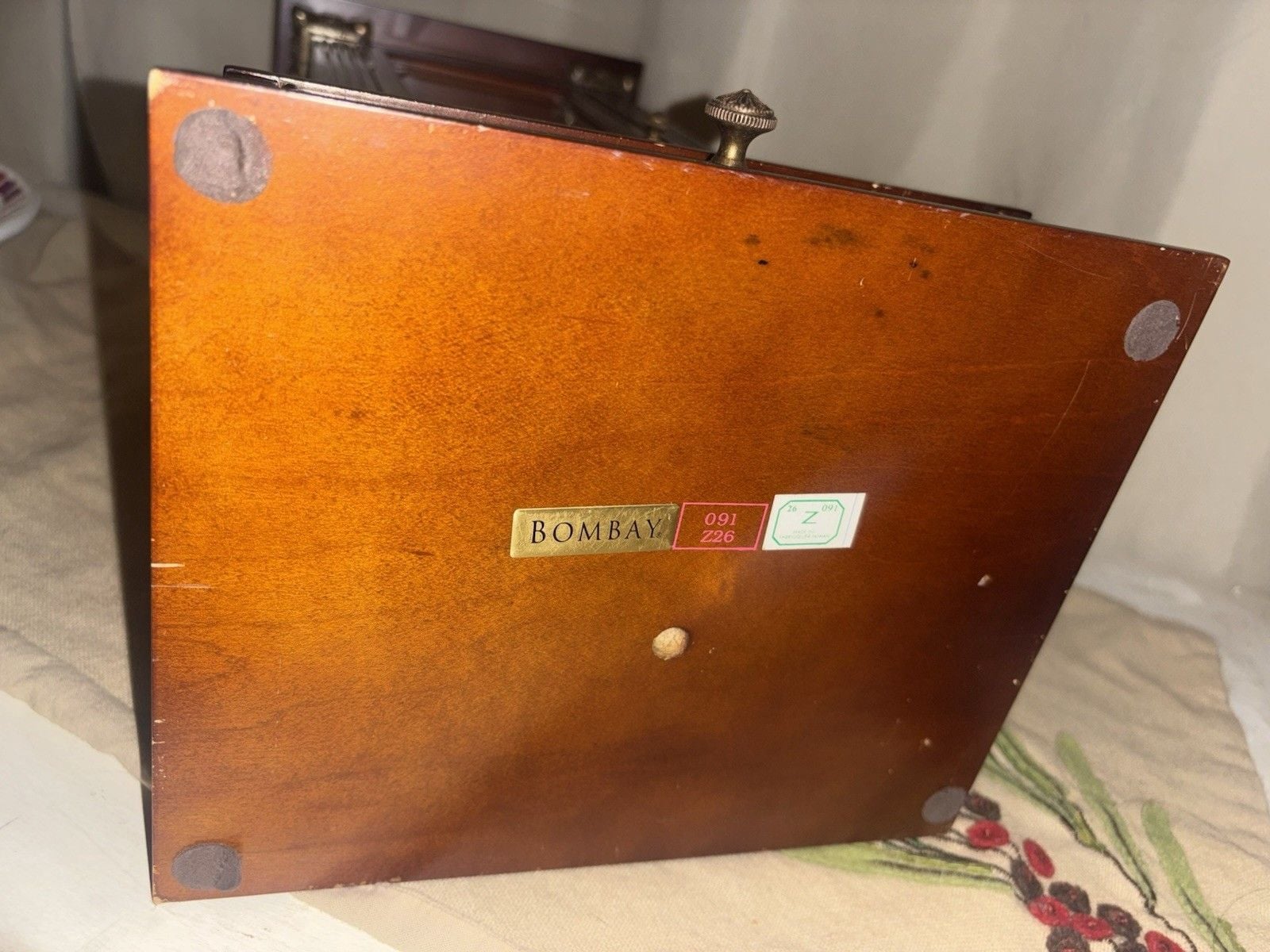 Vintage Bombay Company Rotating Jewelry Box Chest Case Organizer Necklace 18" 13