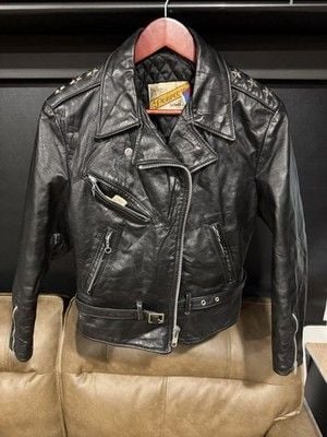 Schott NYC Perfecto 116W Women’s Black Leather Moto Biker Jacket Lined Sz 12 2