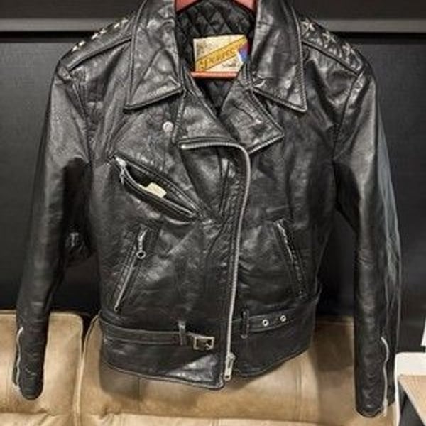 Schott NYC Perfecto 116W Women’s Black Leather Moto Biker Jacket Lined Sz 12