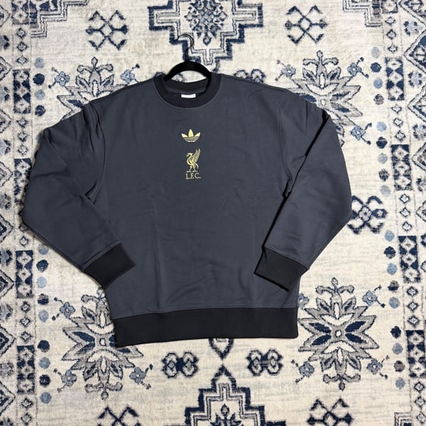 Adidas LFC Crewneck Sweatshirt size Medium Black Cotton Polyester
