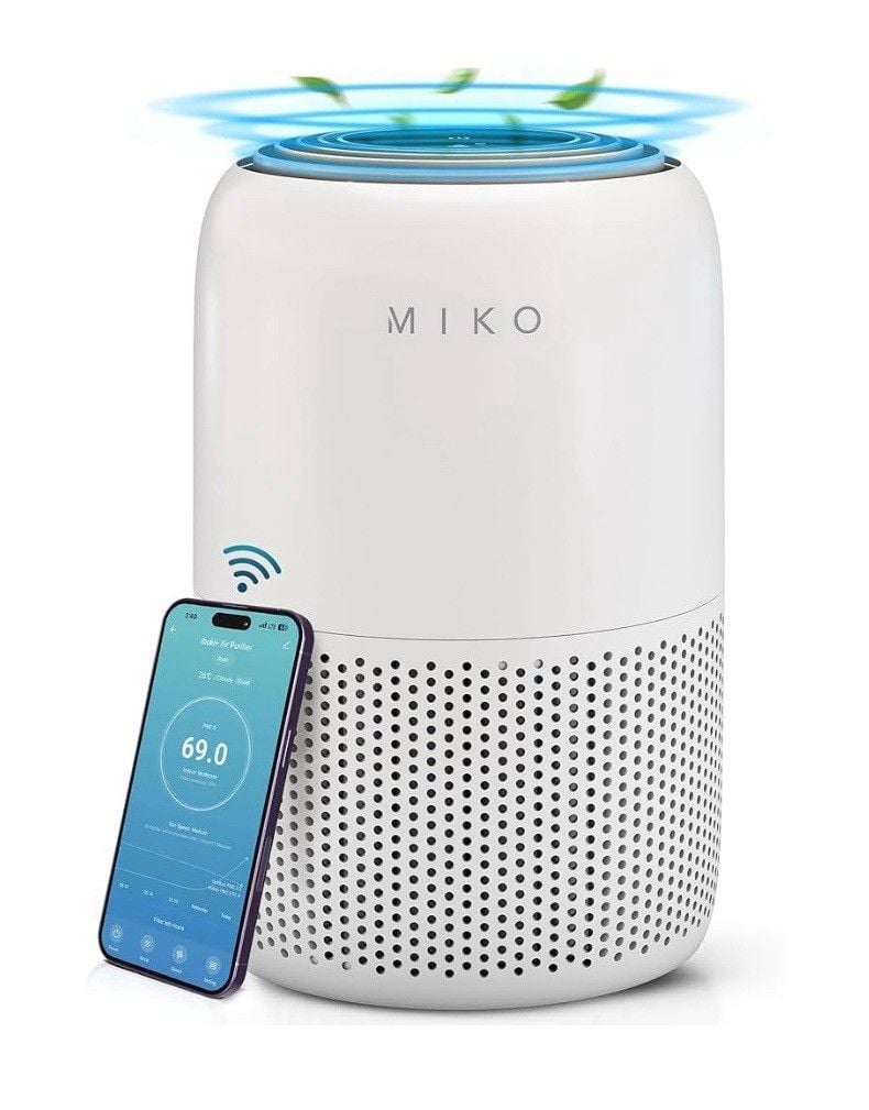 MIKO Smart Air Purifier HEPA Filter WiFi Large Room 1200 Sq Ft Smoke Pet Odor 1