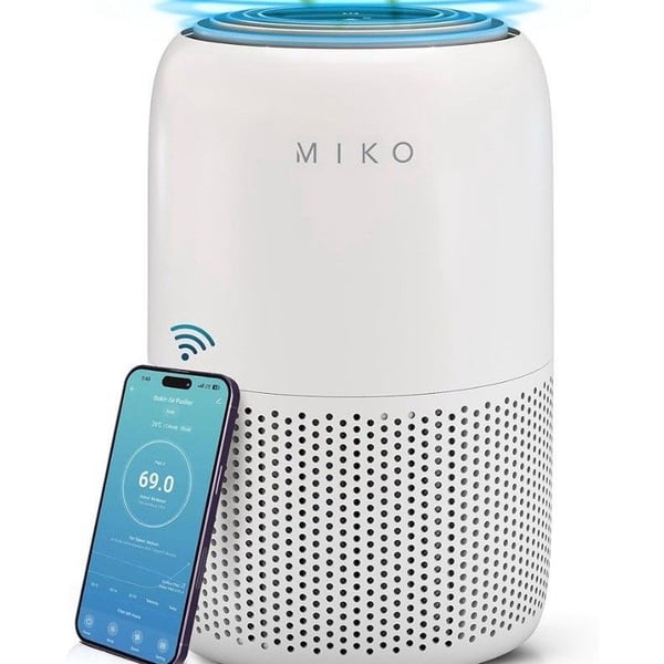 MIKO Smart Air Purifier HEPA Filter WiFi Large Room 1200 Sq Ft Smoke Pet Odor