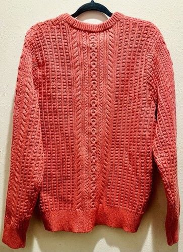 NWT J Crew SZ XL 100% Cotton Cableknit Sweater In Coral GrannyCore Color Of 2024 9