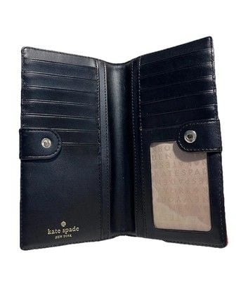 Kate Spade New York Crocodile Embossed Knightsbridge Zip Around Wallet. Red 3
