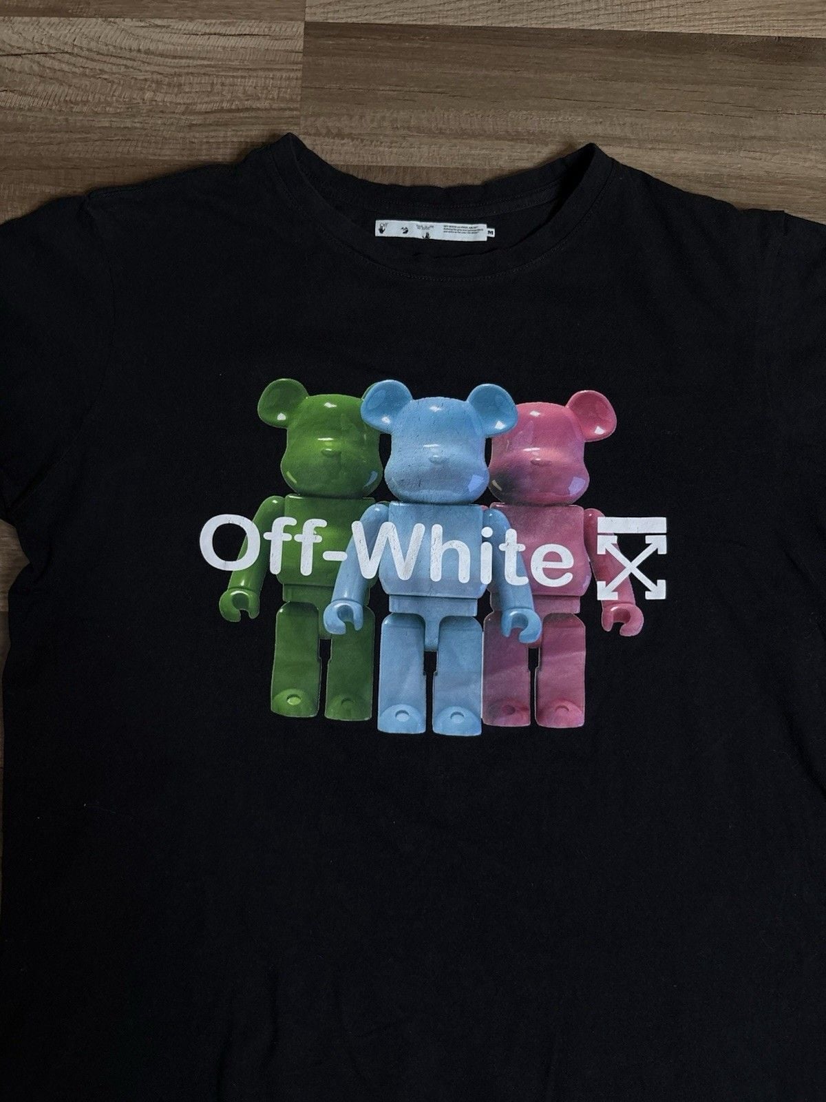 Virgil Off-White Bearbrick Graphic T-Shirt Black Mens Size Medium 3
