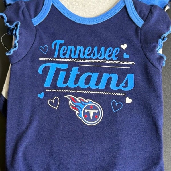 NFL Team Apparel Tennessee Titans NFL 3-Pack Baby Bodysuits 0-3M Blue White