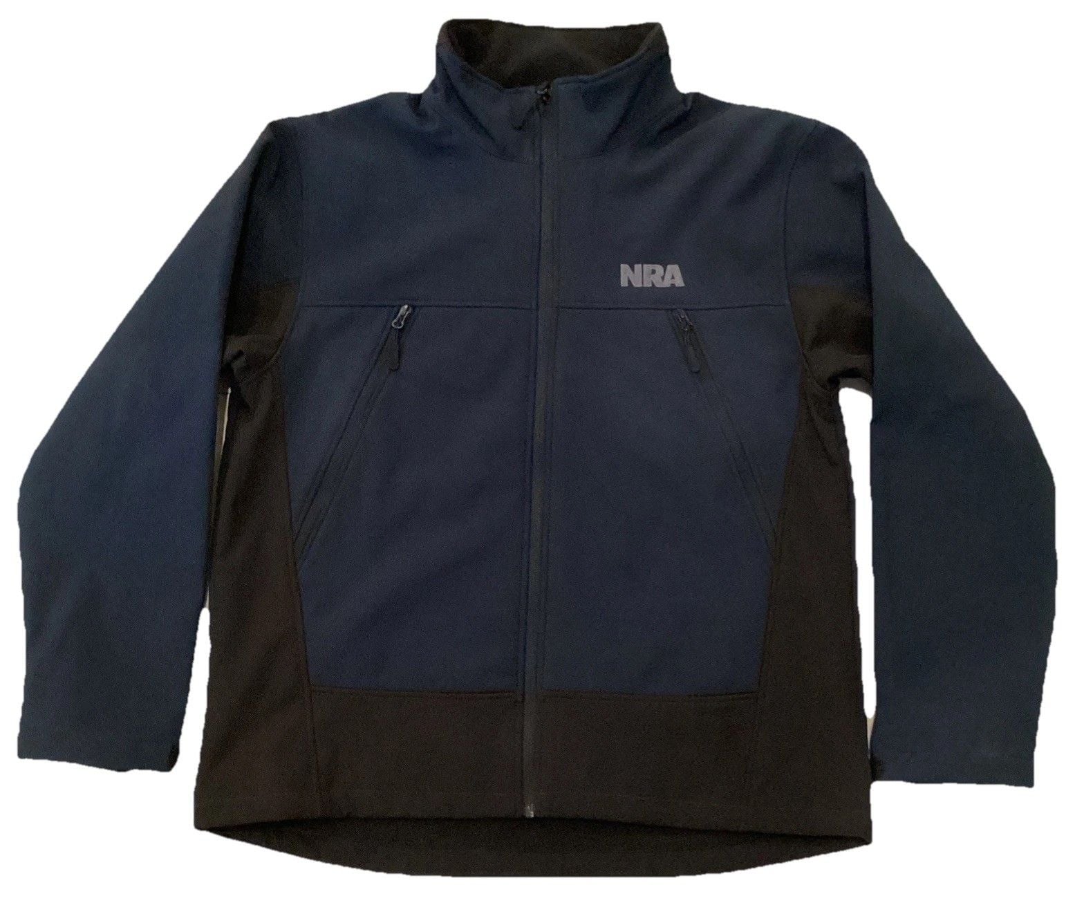 NRA Jacket Men's LARGE Blue Full Zip Shield Lined LIGHT Weight Pockets 2