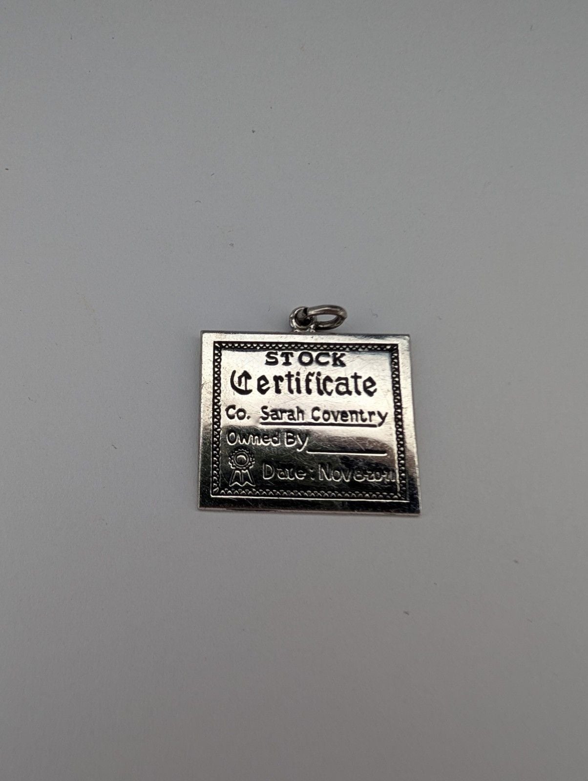 WELLS STERLING SILVER SARAH COVENTRY STOCK CERTIFICATE 1971 CHARM 3