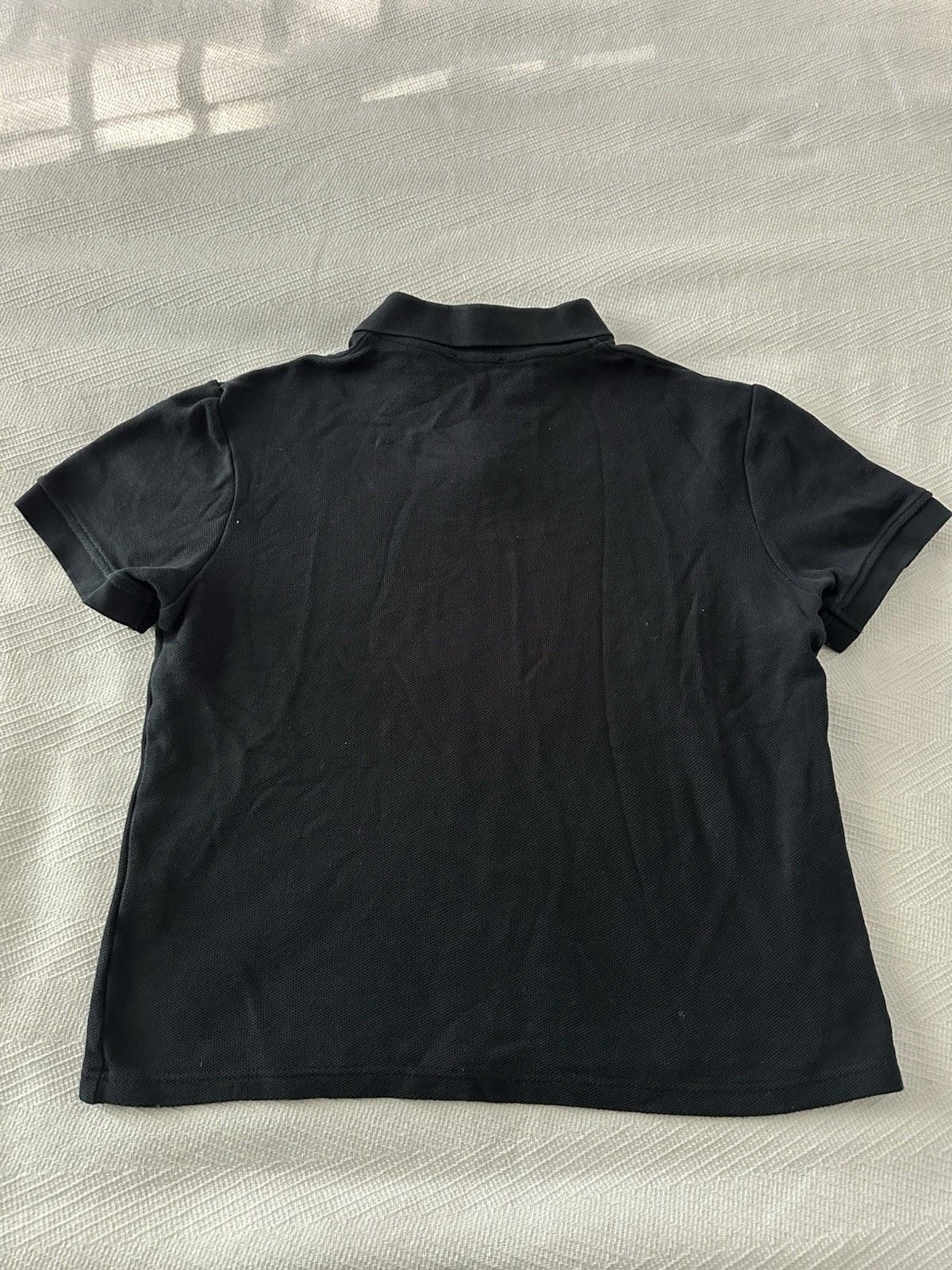Zara Men Textured Short Sleeve Zip Polo Shirt Black Size M/L 7