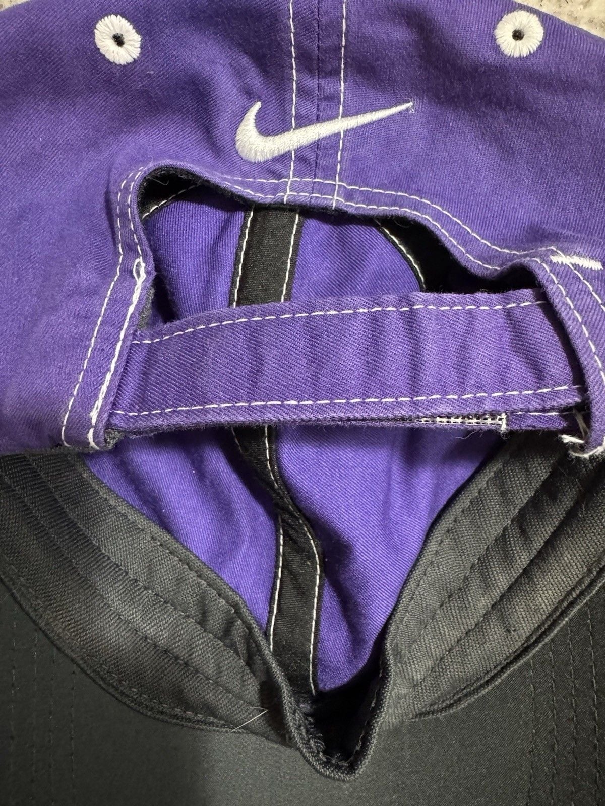 Nike Y2K Golf Strapback Hat Cap Swoosh Purple / White Stitch Performance 7