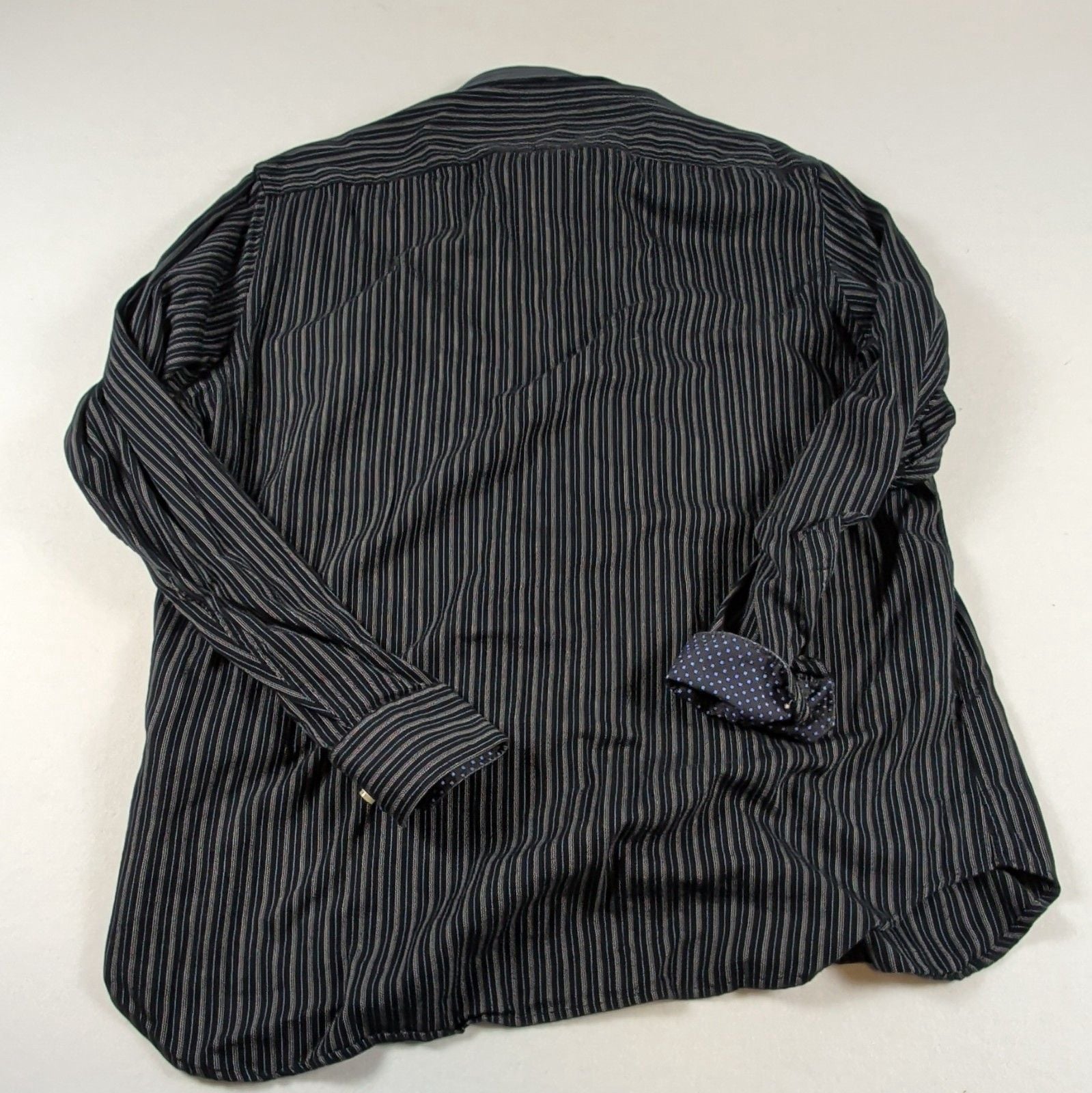 TAILORBYRD Men's Striped 100% Cotton Button-Front Dress Shirt XL 34/35 9