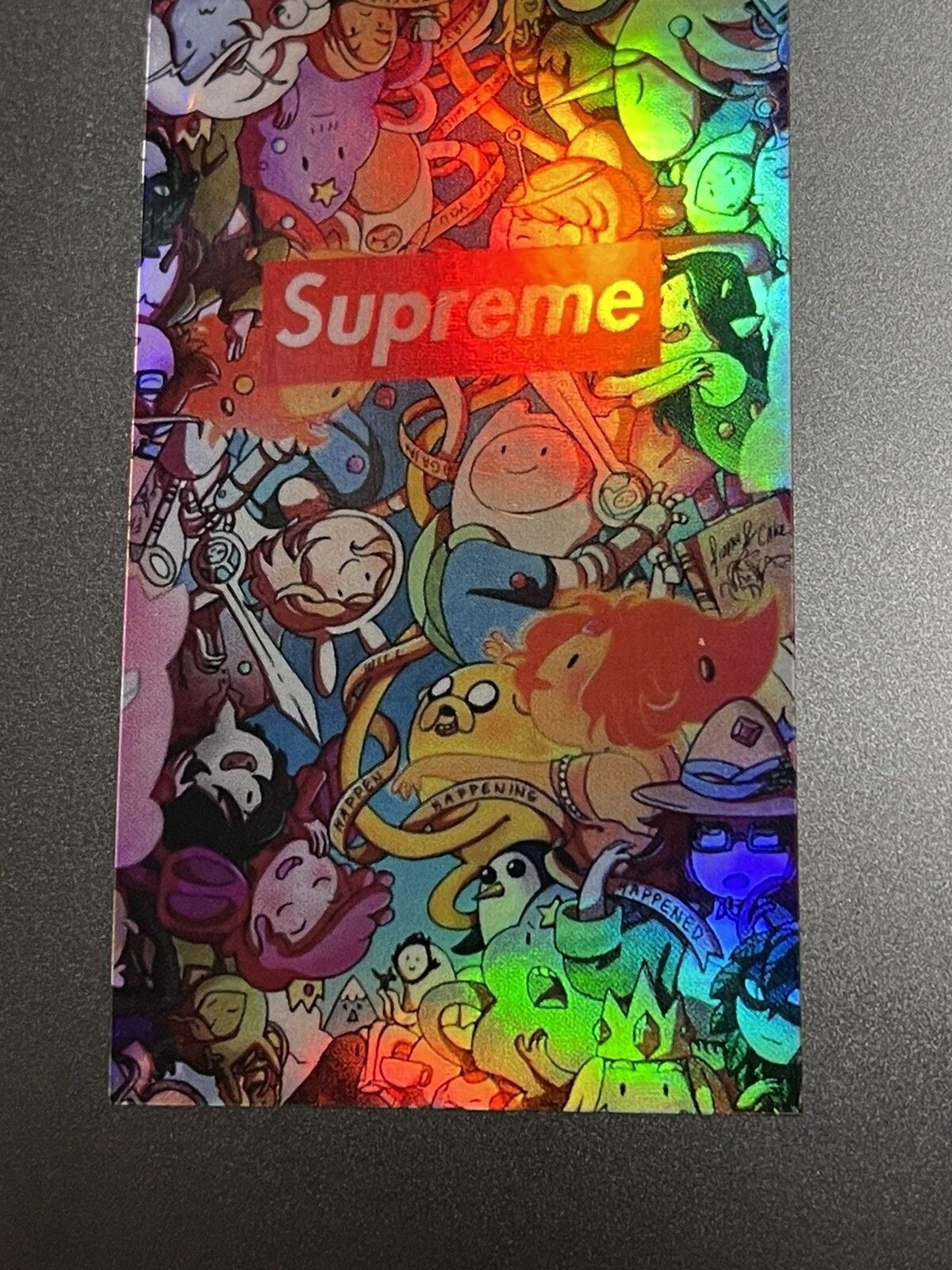Supreme Vinyl Sticker Adventure Time Holographic 1.7x3" Punk Rock Car Skater 2