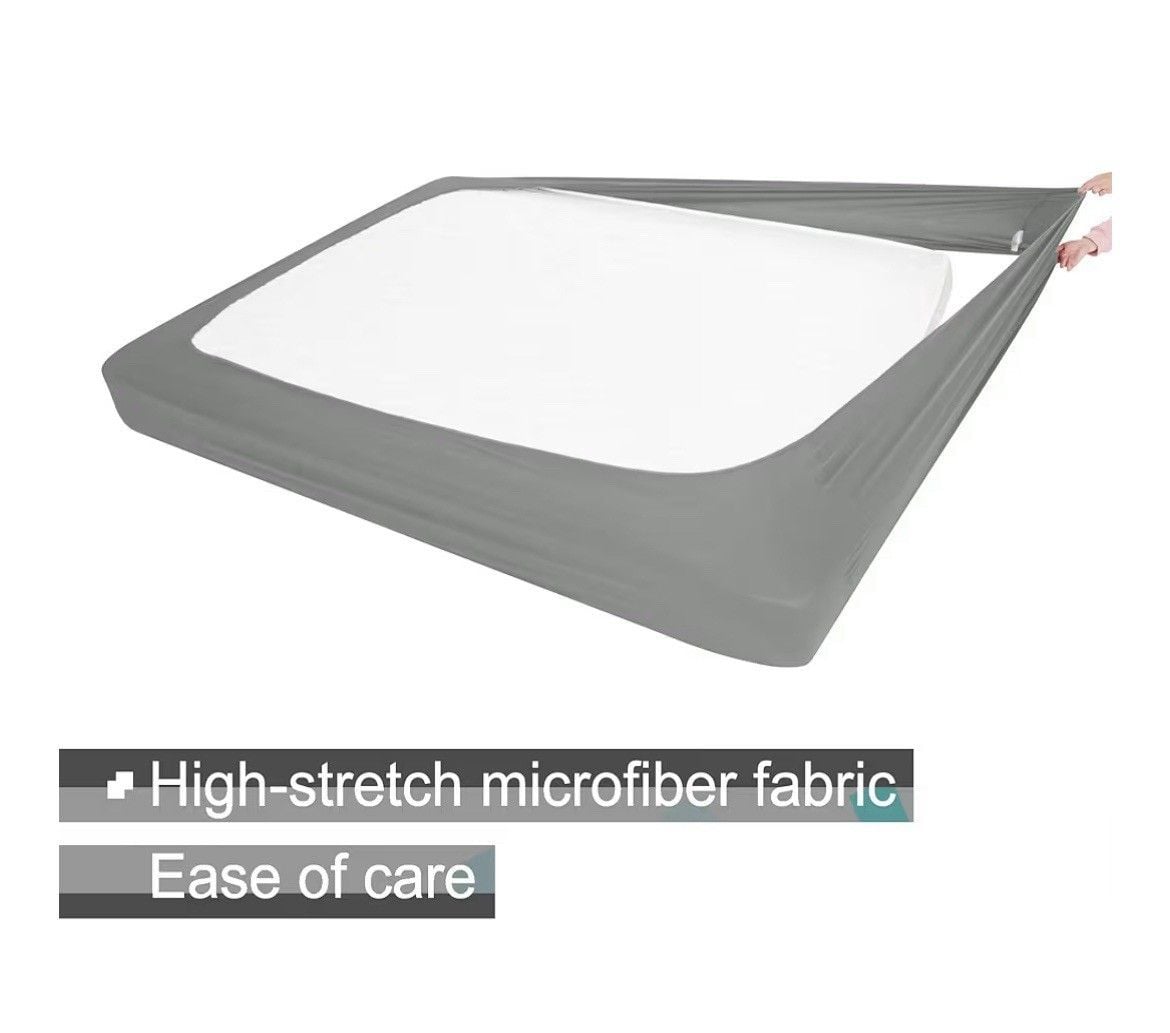 Box Spring Cover Queen Size - Jersey Knit & Stretchy Wrap Around 4 Sides Bed Ski 4