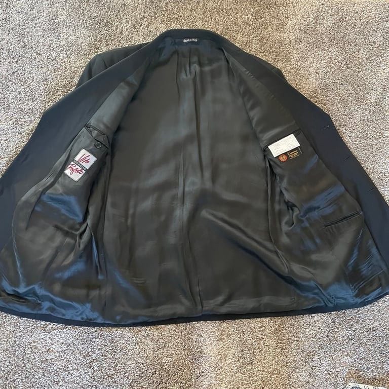 Vito Rufolo Men's Black Wool Suit Jacket Italian Size 43R Career Business 5