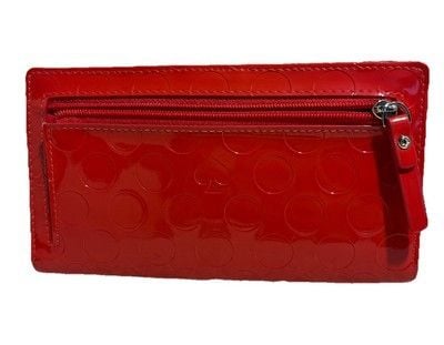 Kate Spade New York Crocodile Embossed Knightsbridge Zip Around Wallet. Red 4