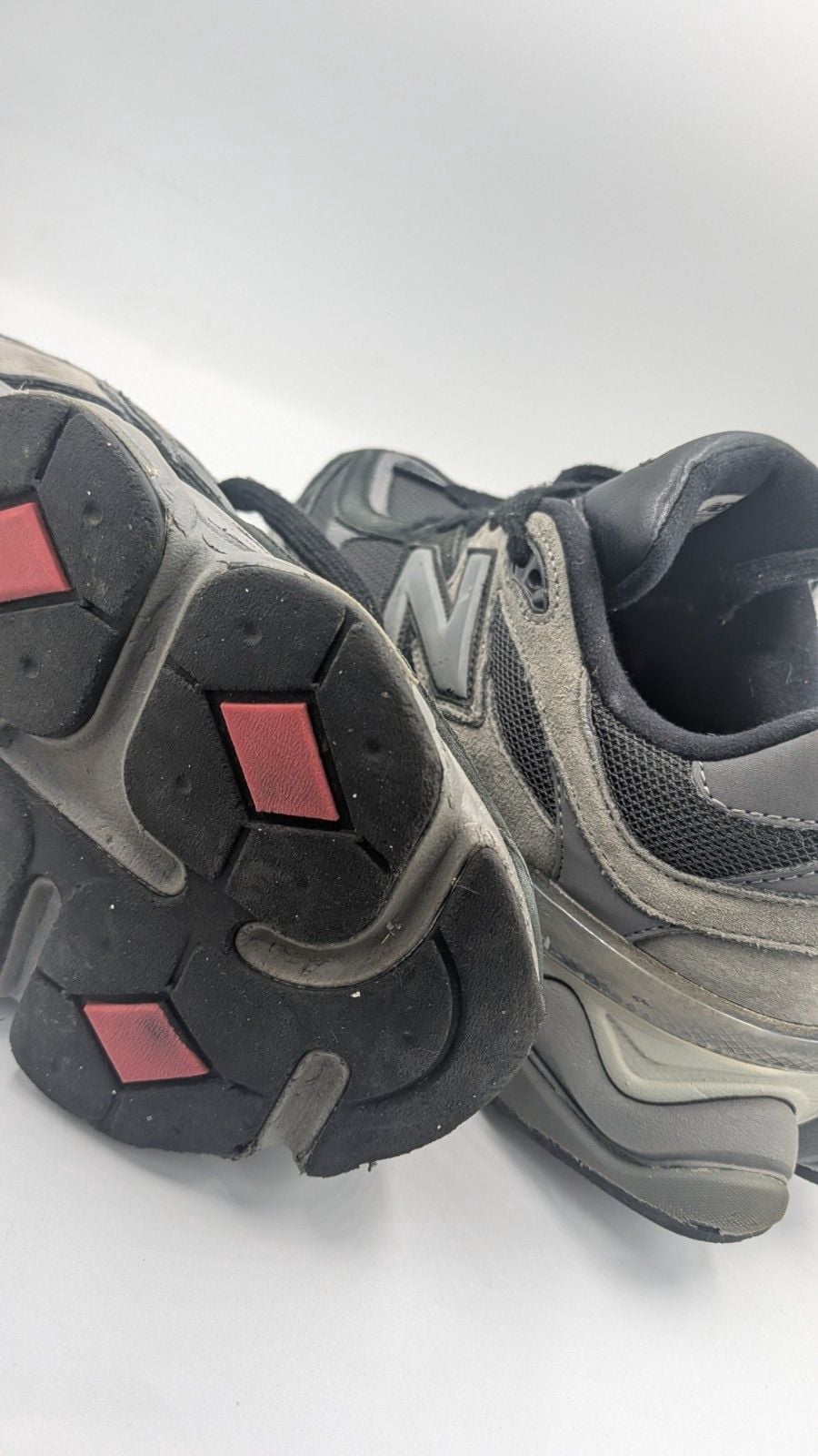 New Balance 9060 Black Castlerock Black/Gray Men's Low Top Lace-Up Sneakers 10