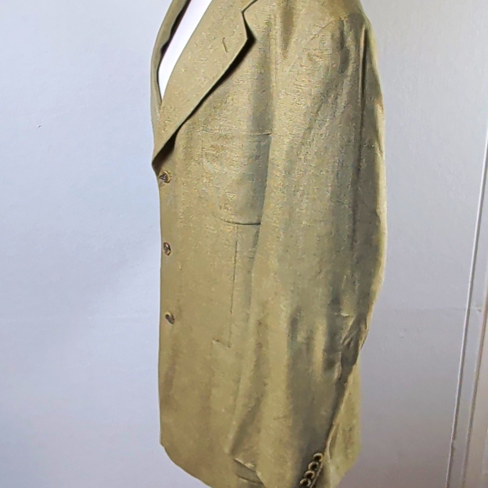 Vintage Hilton 1893 44 Long Sport Coat 100% Silk Blazer Made in USA Patch Pocket 4