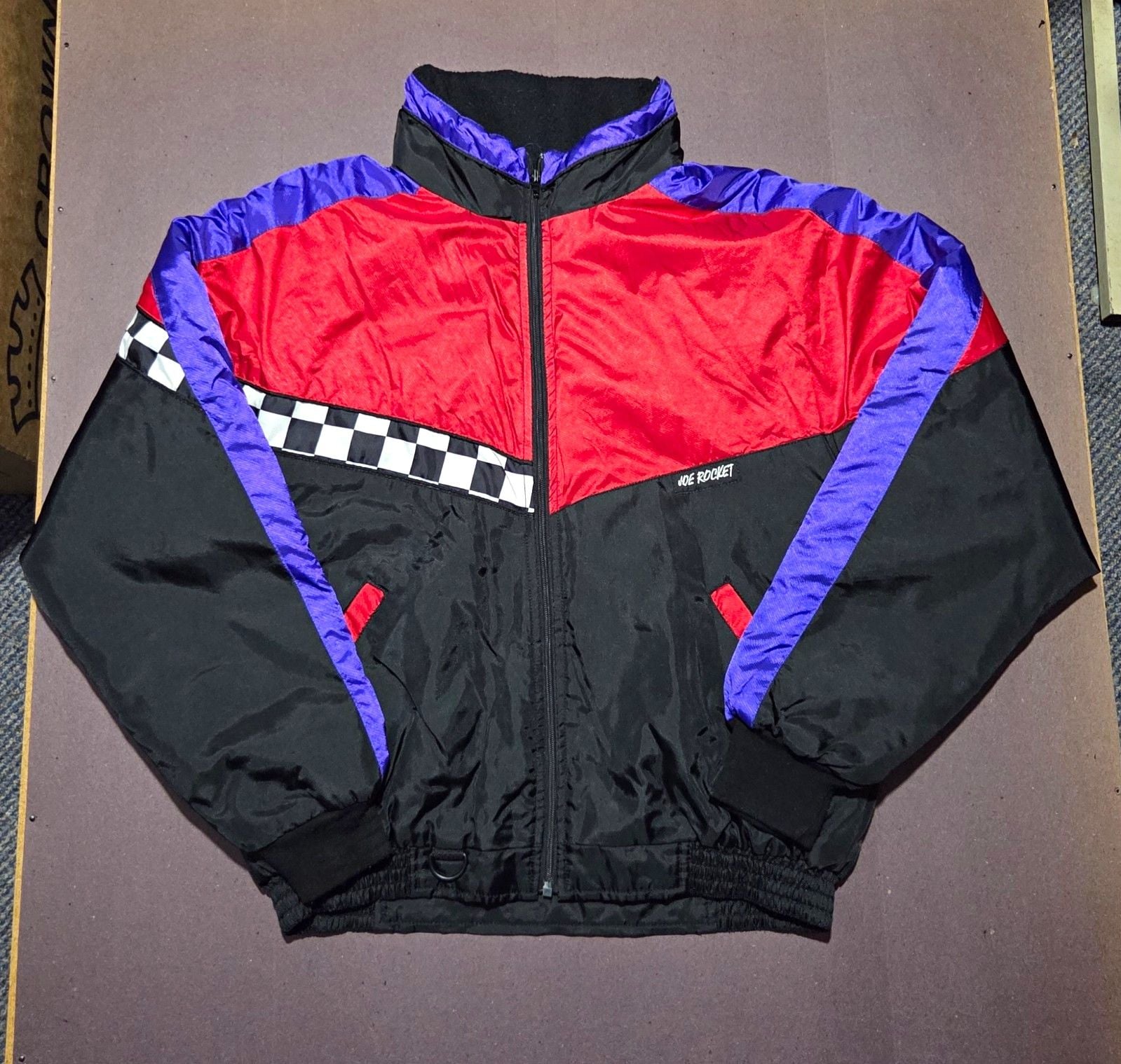 Joe Rocket Big Joe Checkered Moto Jacket 90s Vintage 2