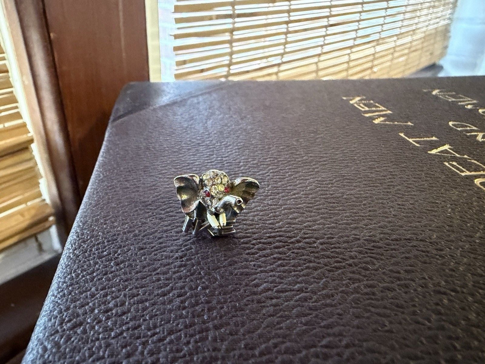 Vintage Bogoff “IKE” Eisenhower Rhinestone Elephant Lapel / Buttonhole Jewelry 6