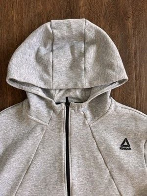 reebok mens hoodie 3XL Gray Cotton Blend Athelete Full Zip 4
