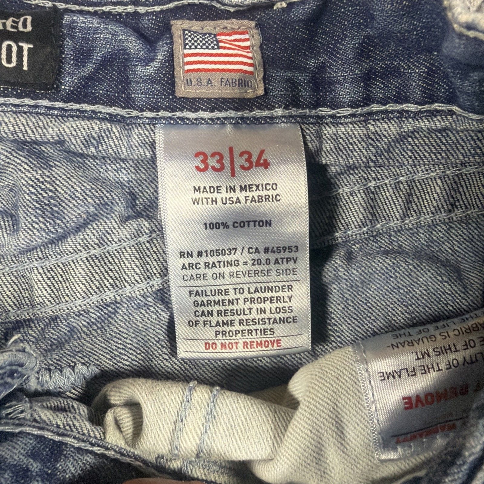 Ariat FR M4 relaxed boot jeans 33x34 10