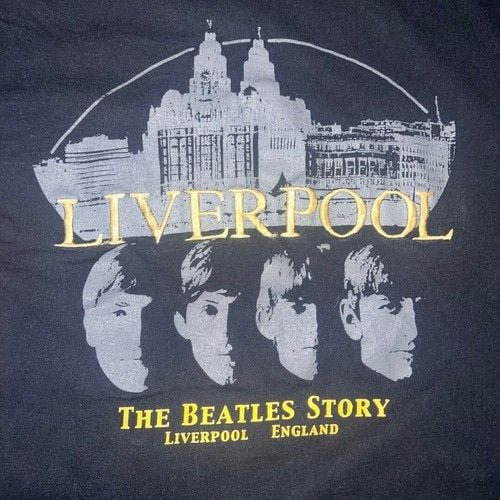 The Beatles Story Vintage Embroidered "Liverpool" XL Black Shirt 3