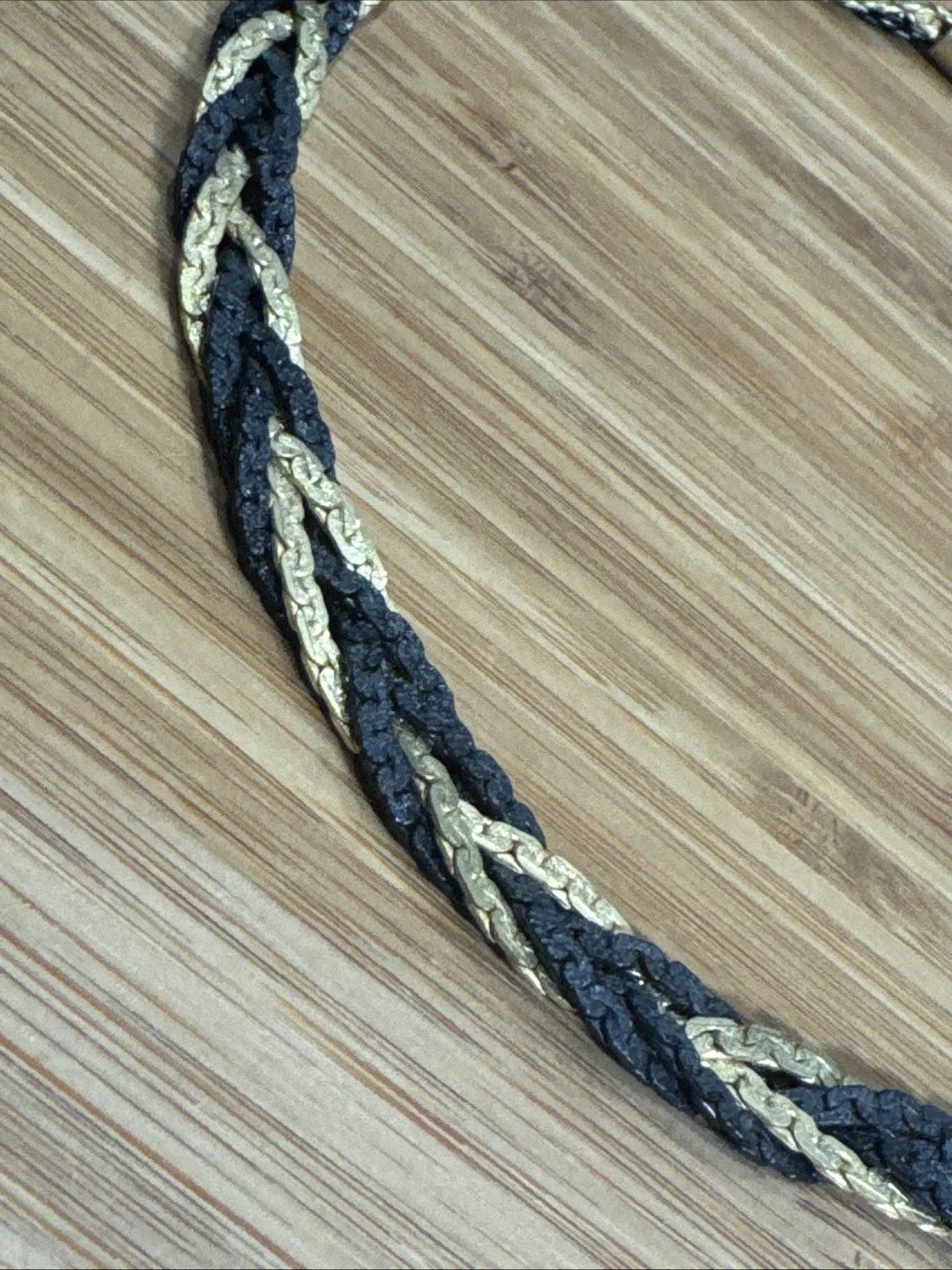 Black Gold Braided Metal Necklace Egyptian Greek Goddess Cleopatra Halloween 3