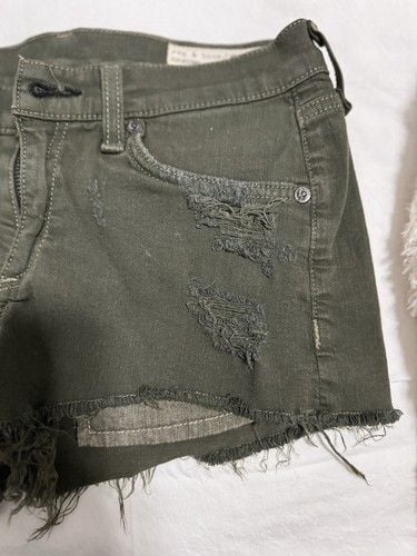 Rag & Bone for Intermix 24 Stretch denim low rise shorts 2 in inseam Army Green 10