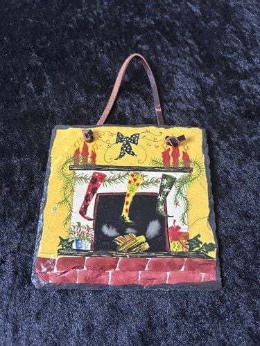 Evergreen Enterprises Christmas Stockings Hand Painted Slate 1