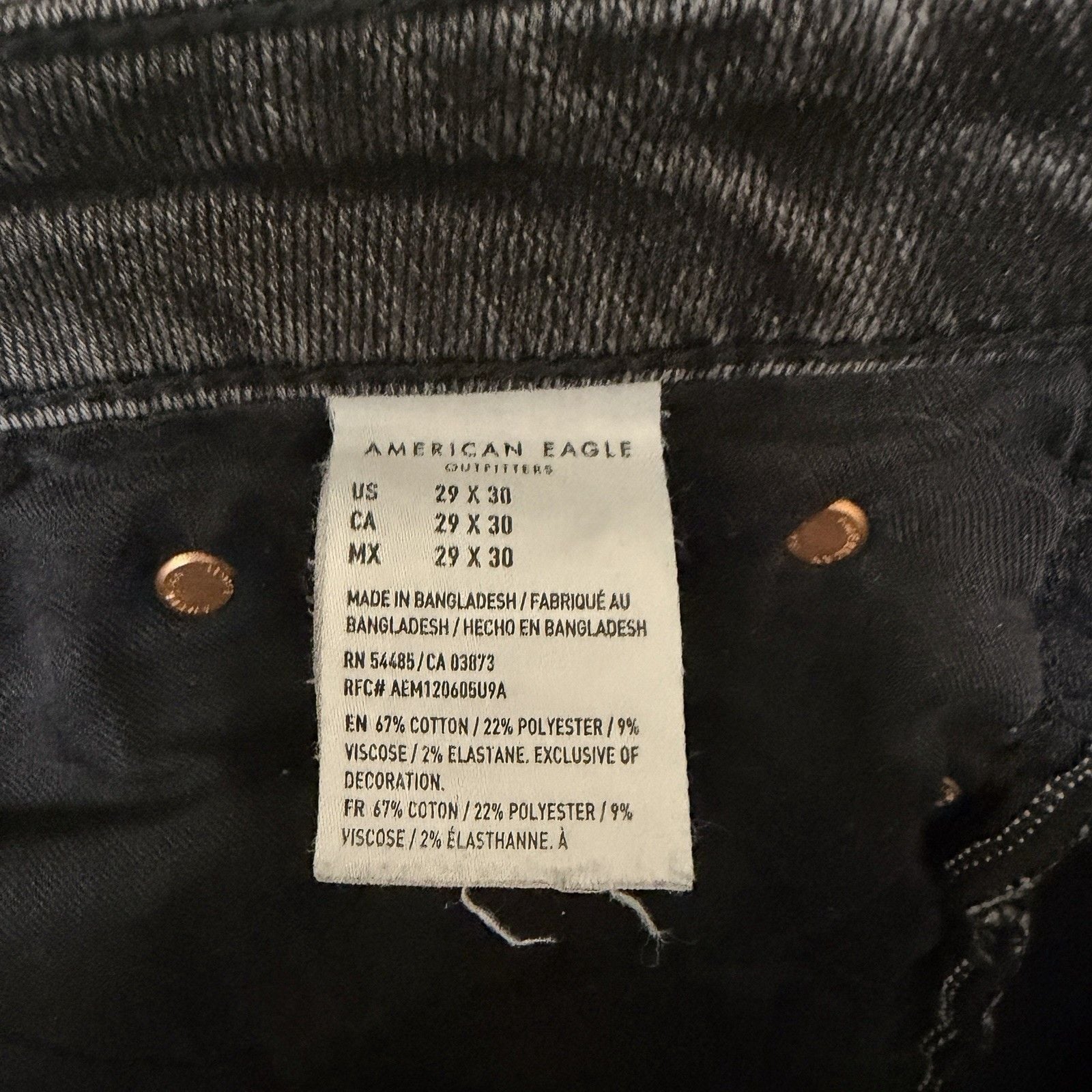Men’s American eagle Black jeans 29x30 Next Level Flex Slim 7