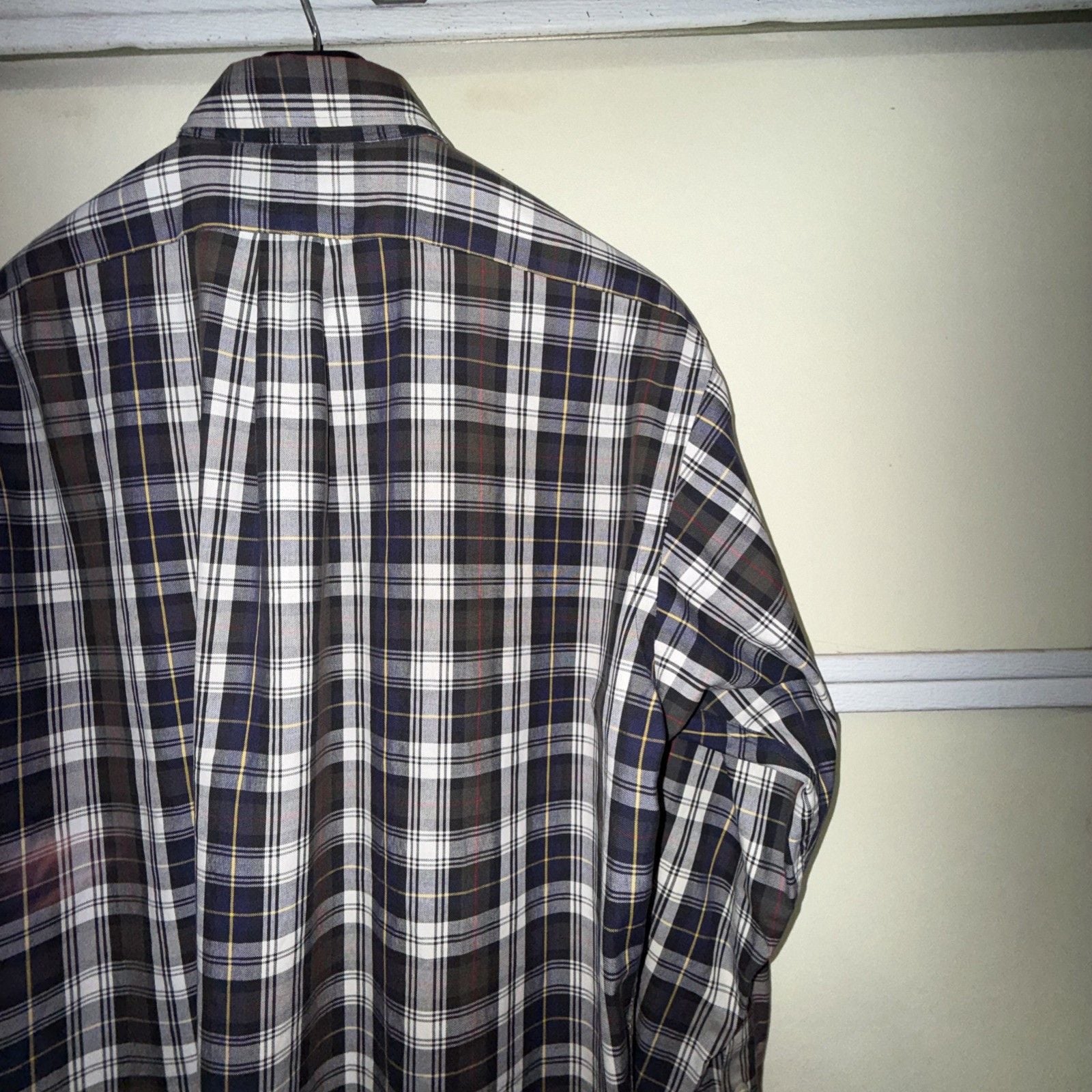 POLO RALPH LAUREN Shirt | Long Sleeve Blue RED YELLOW WHITE PL AID Stripe | L 14