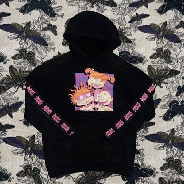 Rugrats Nickelodeon Black and Pink Hoodie Size S