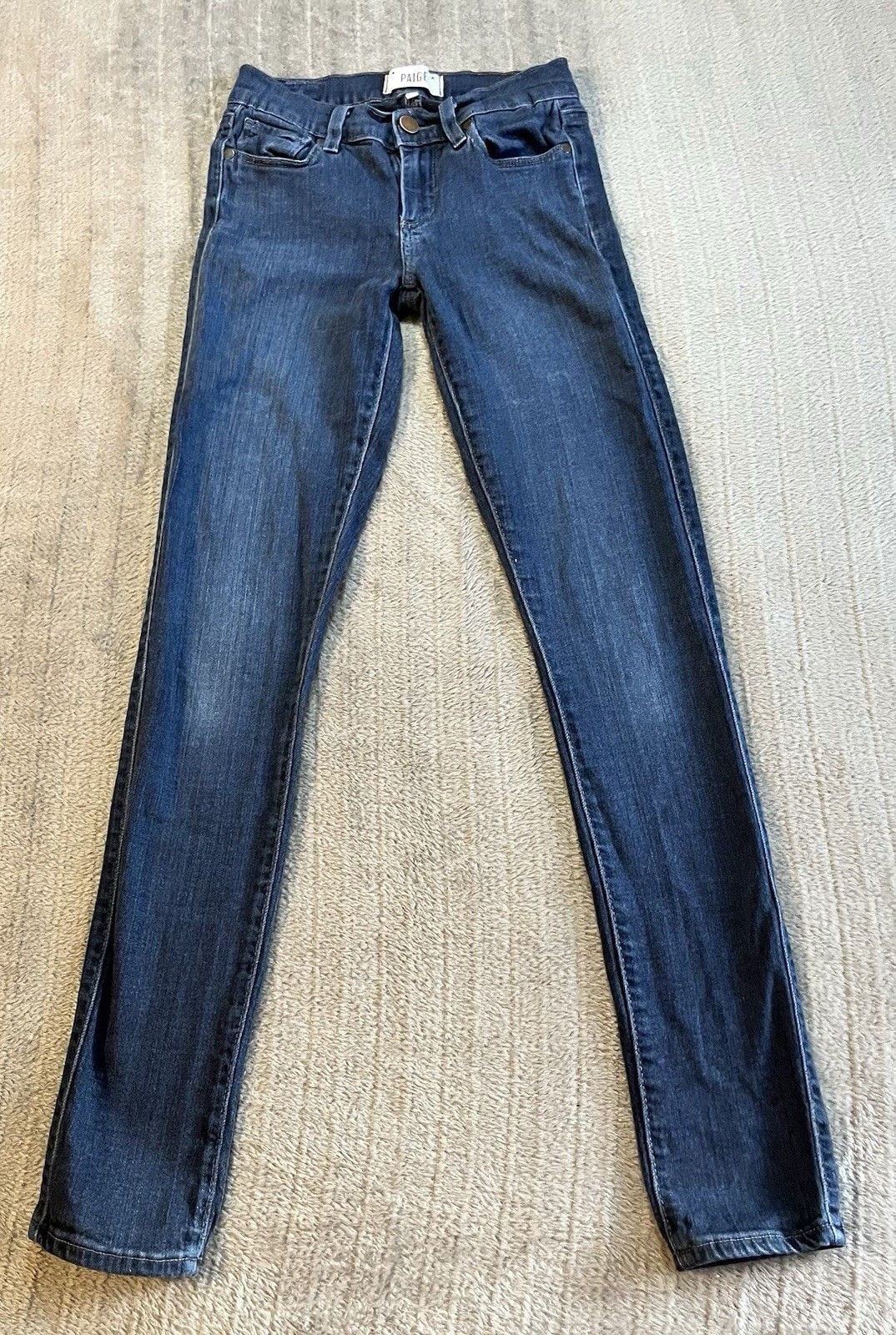 Women’s PAIGE Verdugo Ultra Skinny Jeans Dark Blue Denim Size 25 Rocker Slim 2