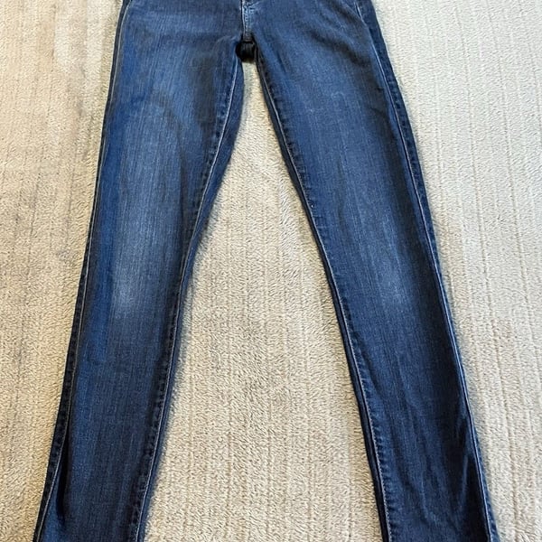 Women’s PAIGE Verdugo Ultra Skinny Jeans Dark Blue Denim Size 25 Rocker Slim