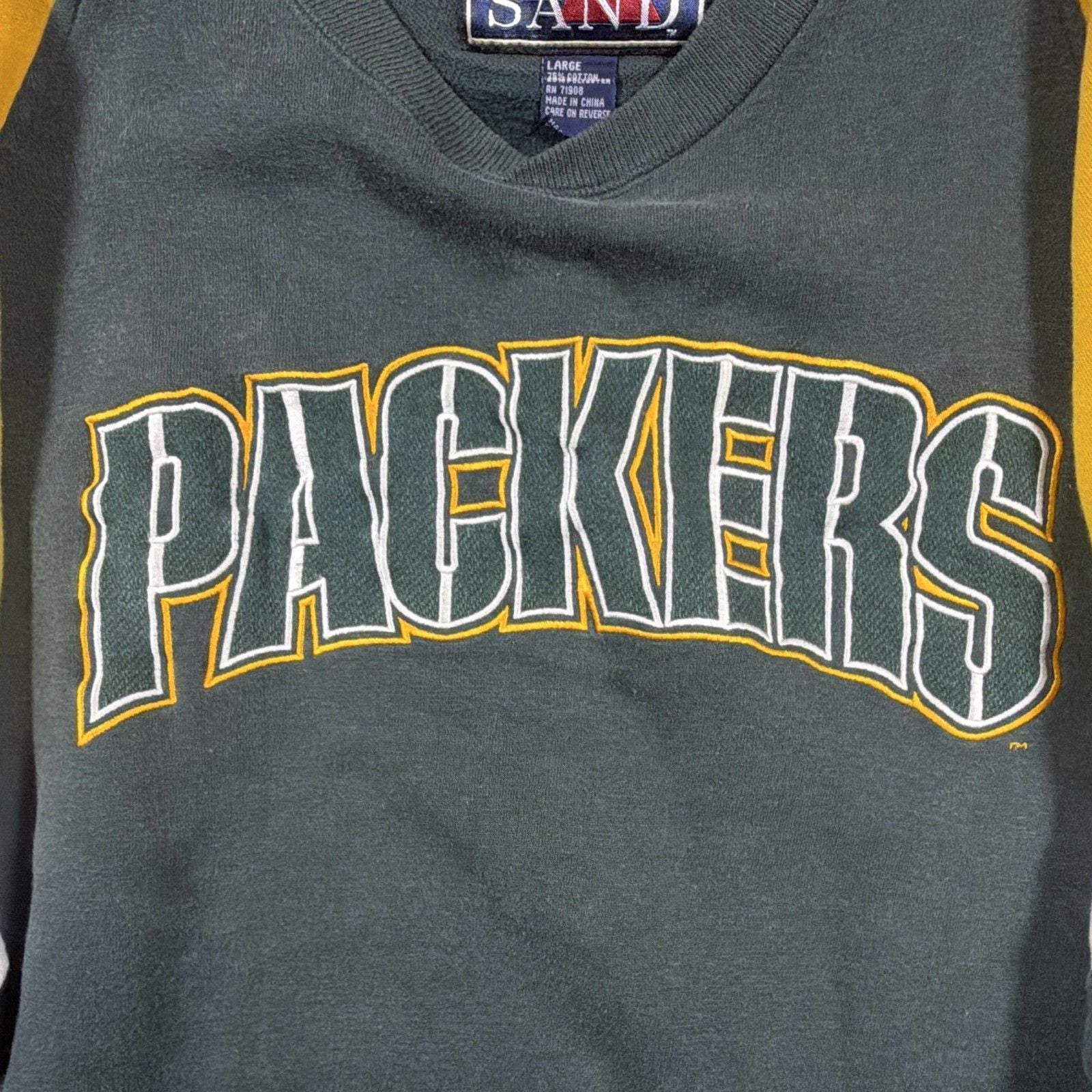 Vintage 1990s Galt Sand Green Bay Packers Crewneck Sweatshirt Size Large 4