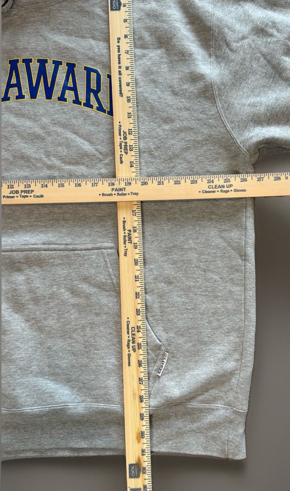 NWT Delaware Hoodie 2XL Grey Cotton Blend Mens/Womens College Pullover 8