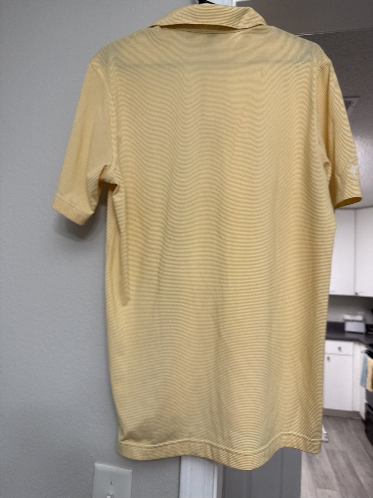Ashworth Mens Yellow Striped Golf Polo Shirt Short Sleeve Size M-0139 7