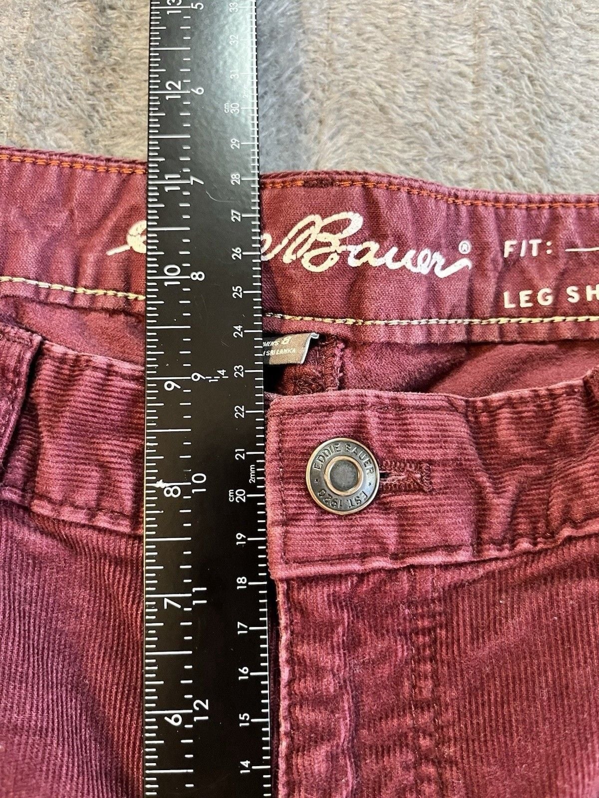 Women’s Eddie Bauer Corduroy Flare Pants Burgundy Size 8 Curvy Bootcut Fall 11