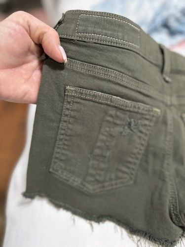 Rag & Bone for Intermix 24 Stretch denim low rise shorts 2 in inseam Army Green 6