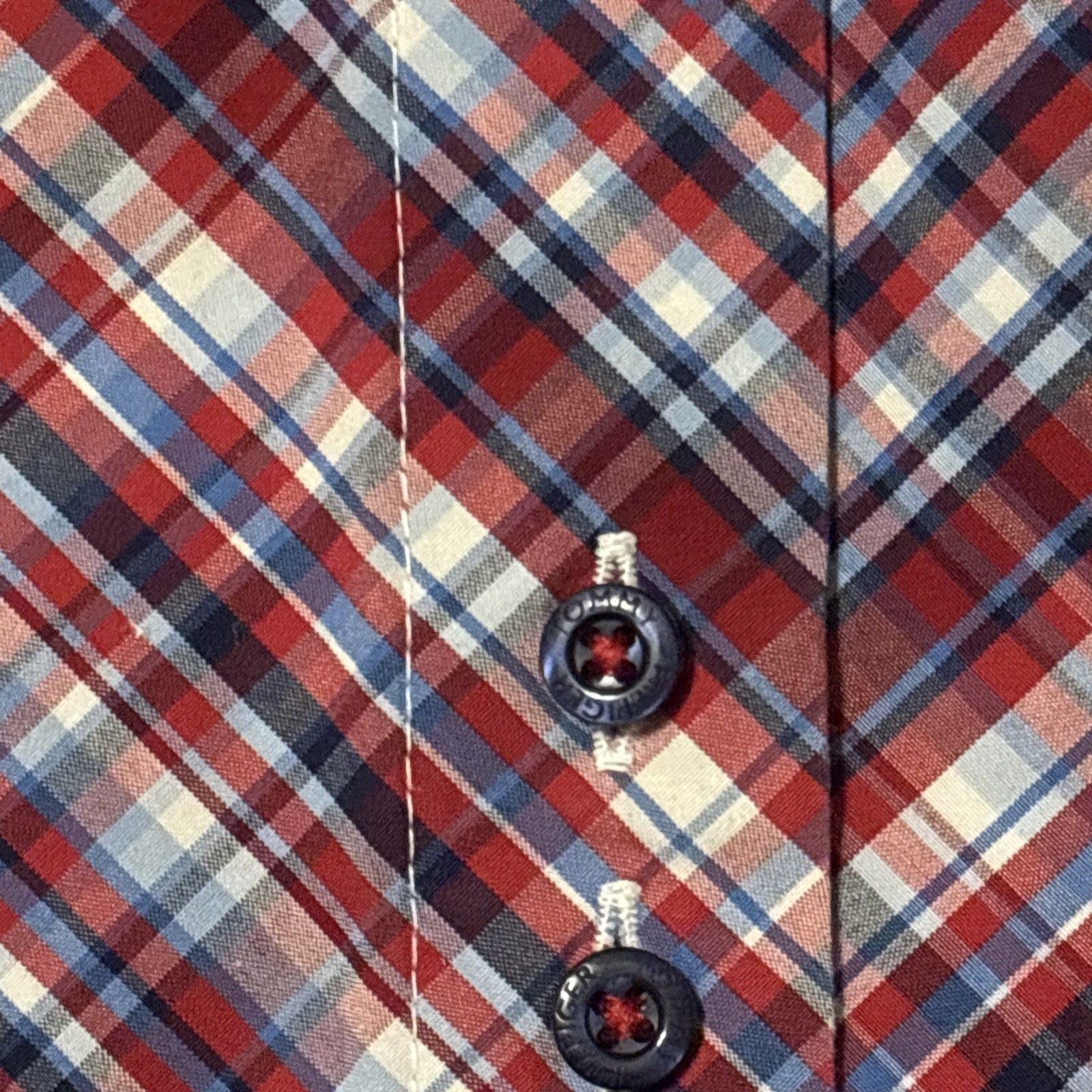 Tommy Hilfiger Women Long Sleeve Button-Down Shirt Size XL blue and maroon 8