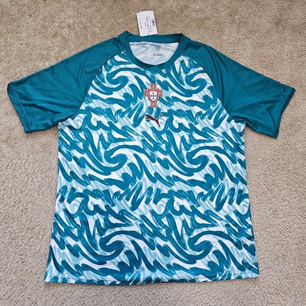 PUMA Portugal Soccer Jersey Mens XL RE:FIBRE FPF Teal White NWT