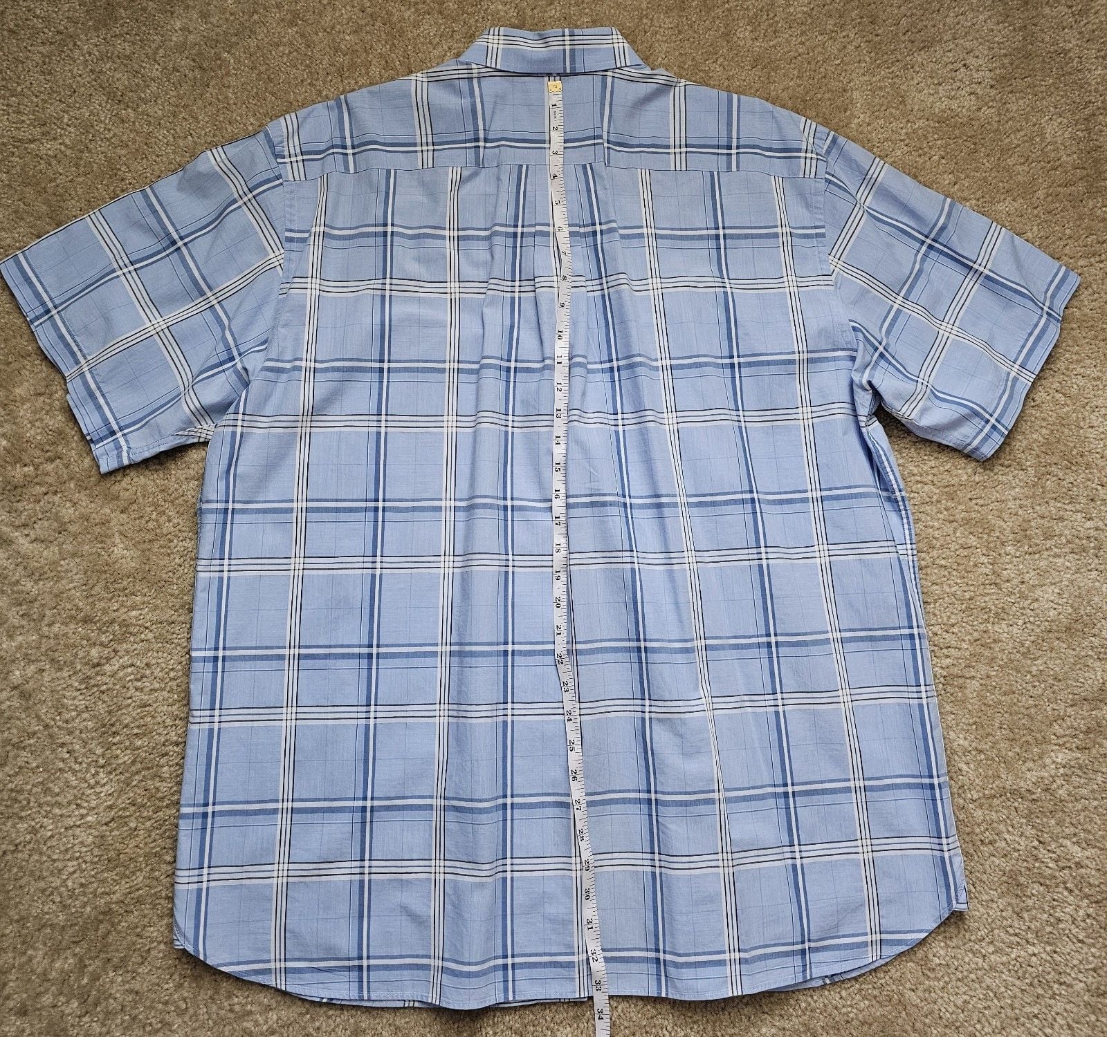 Daniel Cremieux Signature Collection Men XL Blue Plaid Short Sleeve Button Down 11