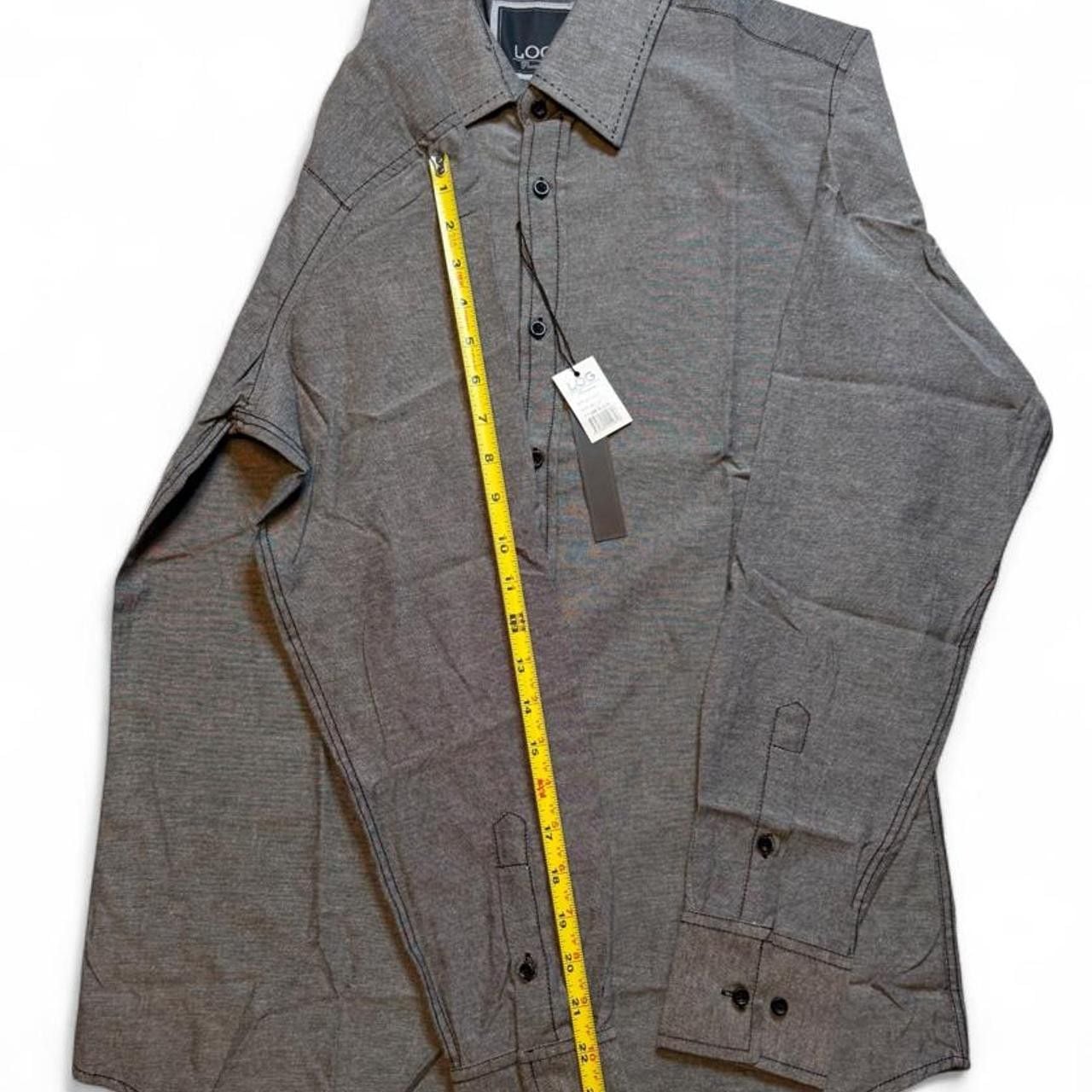 Log wear men’s Gray button-up shirt size medium dimensions in the pictures brand new with tags 4