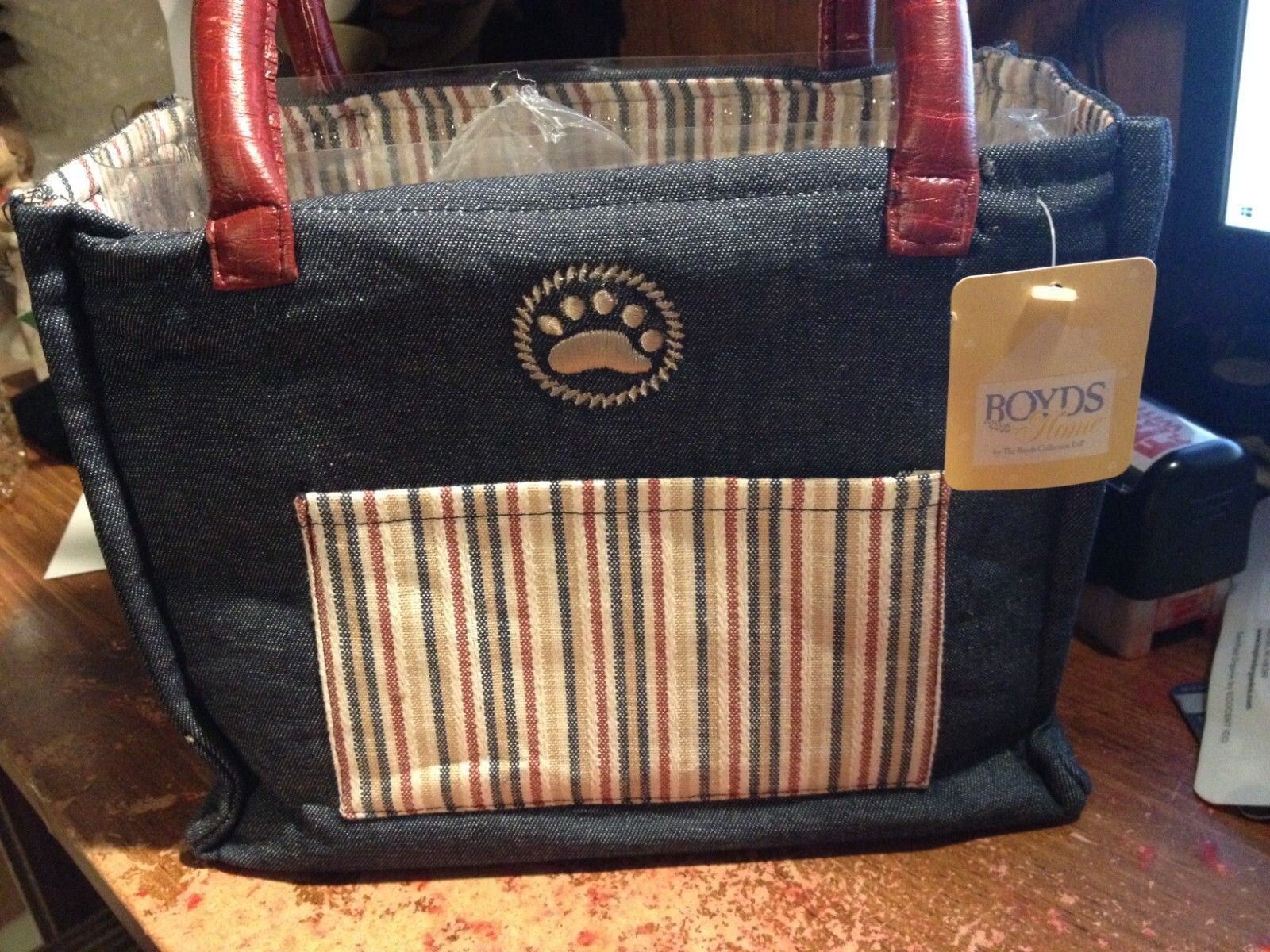 RARE NEW BOYDS BEARS SHOPPING TOTE BAG WITH TAG "FREE SHIPPING" 3