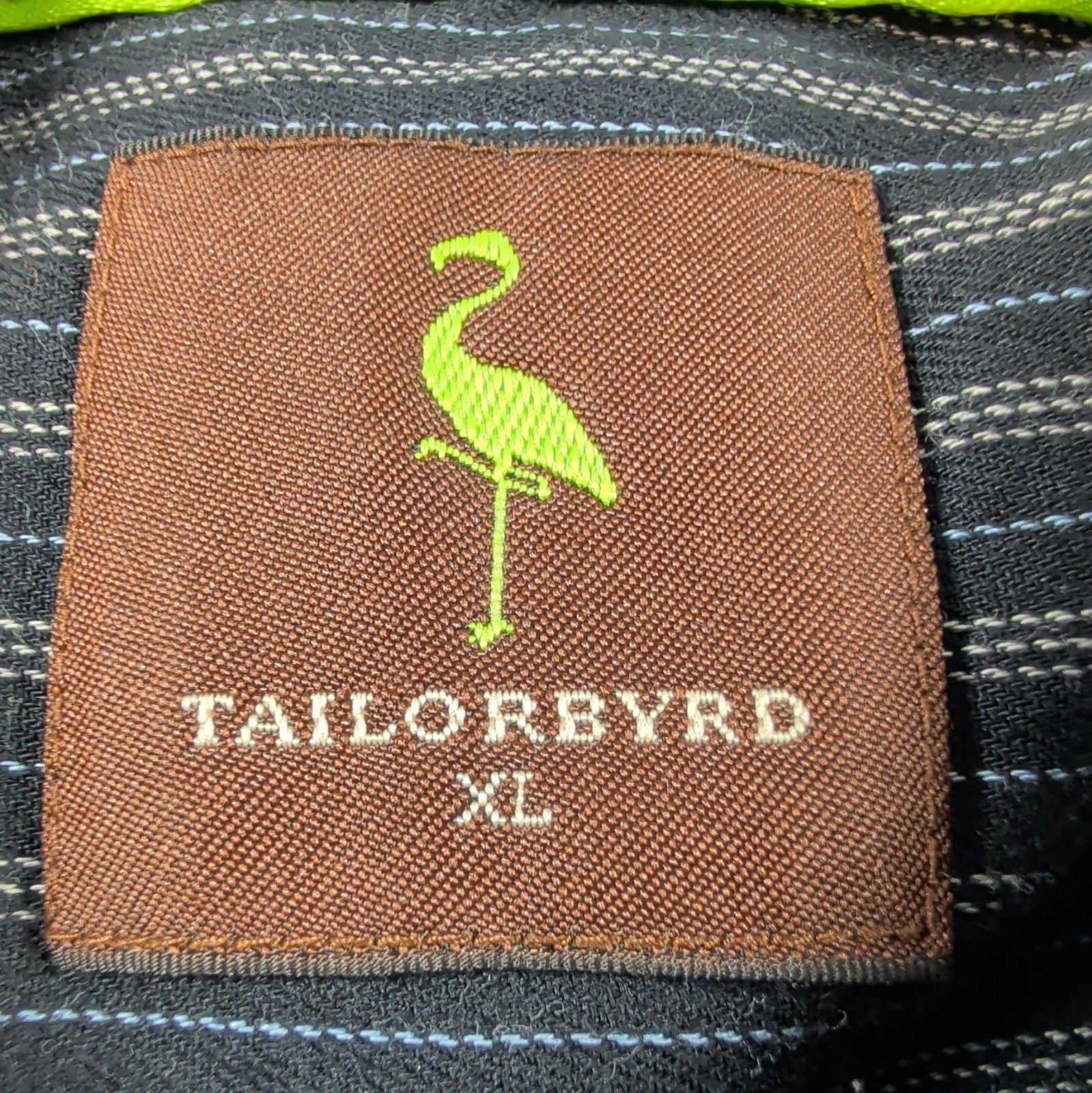 TAILORBYRD Men's Striped 100% Cotton Button-Front Dress Shirt XL 34/35 10