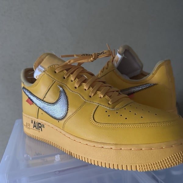 SIZE 13🌟Off-White Nike Air Force 1 ICA UNIVERSITY GOLD grail LIKE NEW