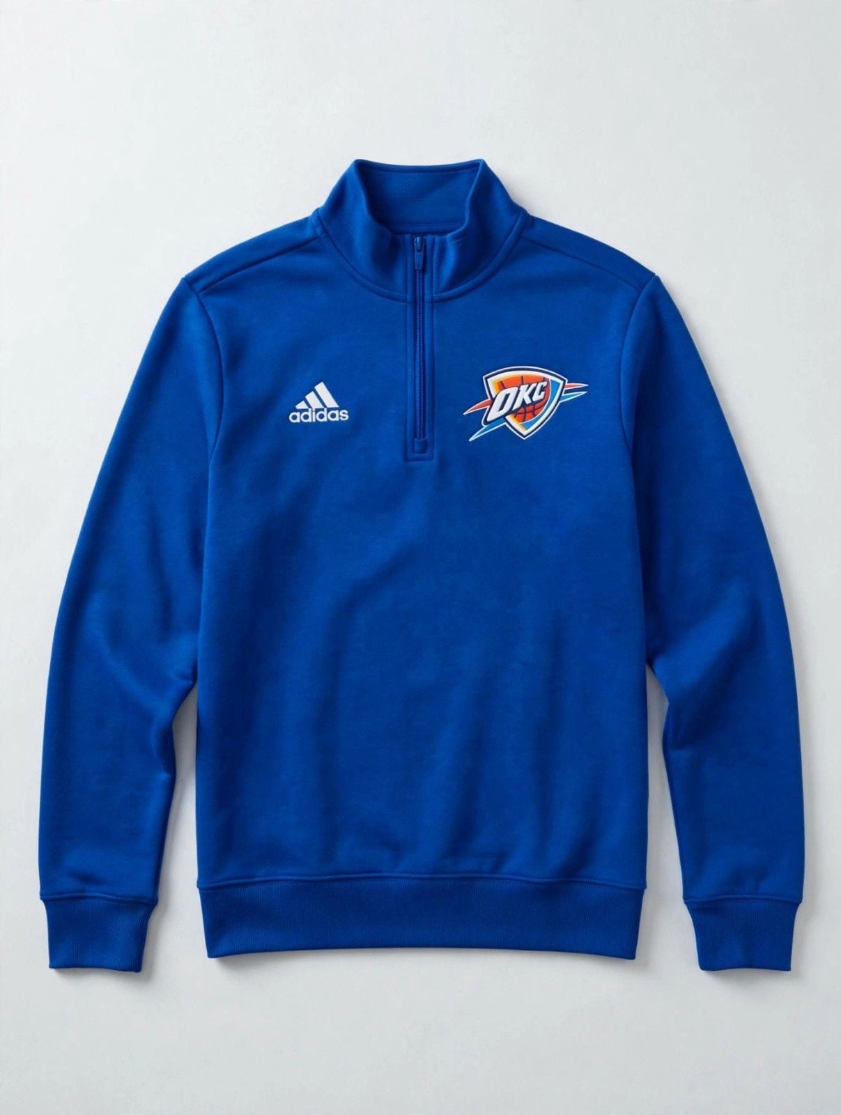 Adidas Women's Oklahoma City Thunder Quarter Zip Pullover Size S Blue 2